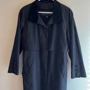 Fleet Street women’s black belted button down trench coat Size 12P